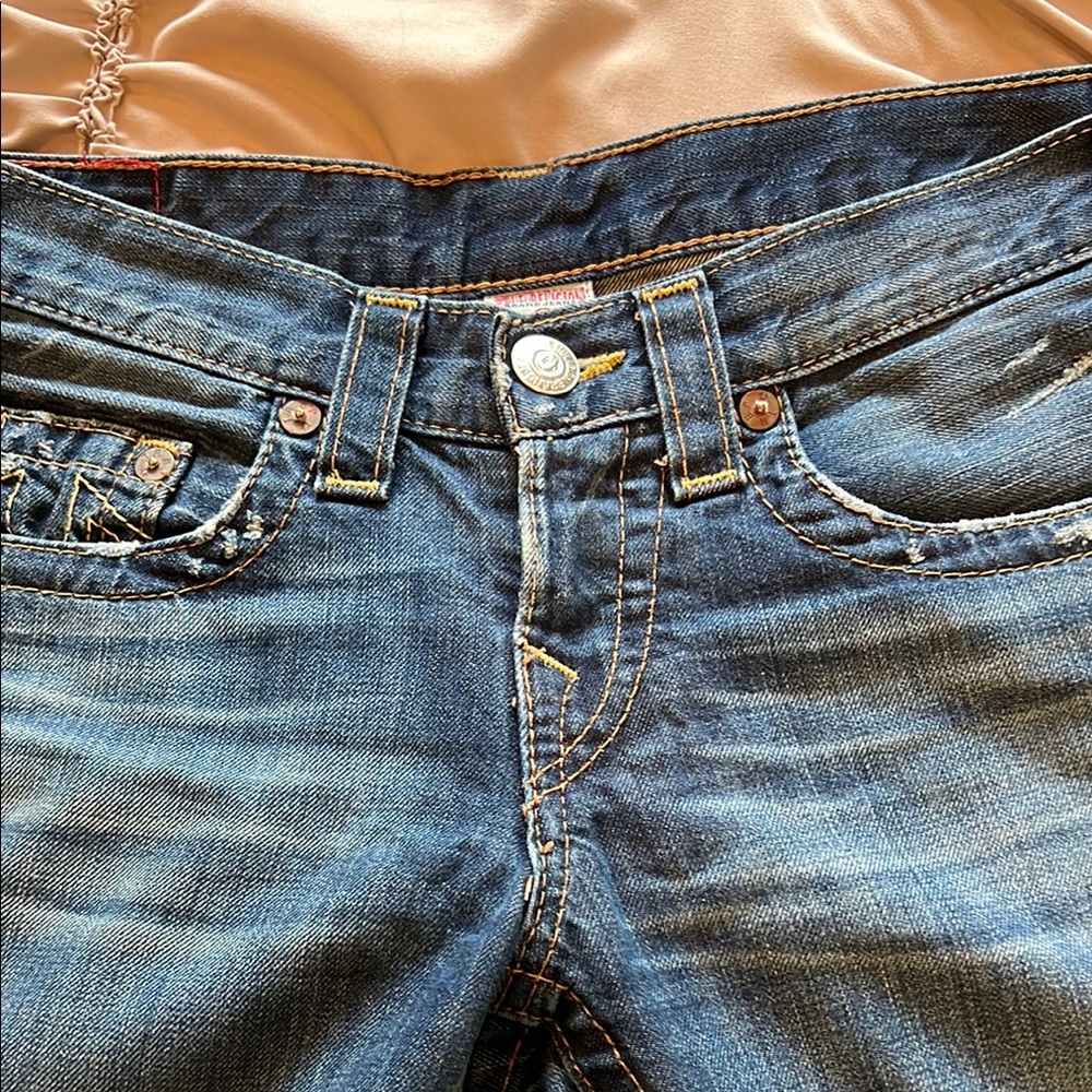 True Religion Blue Ankle & Cropped Jeans